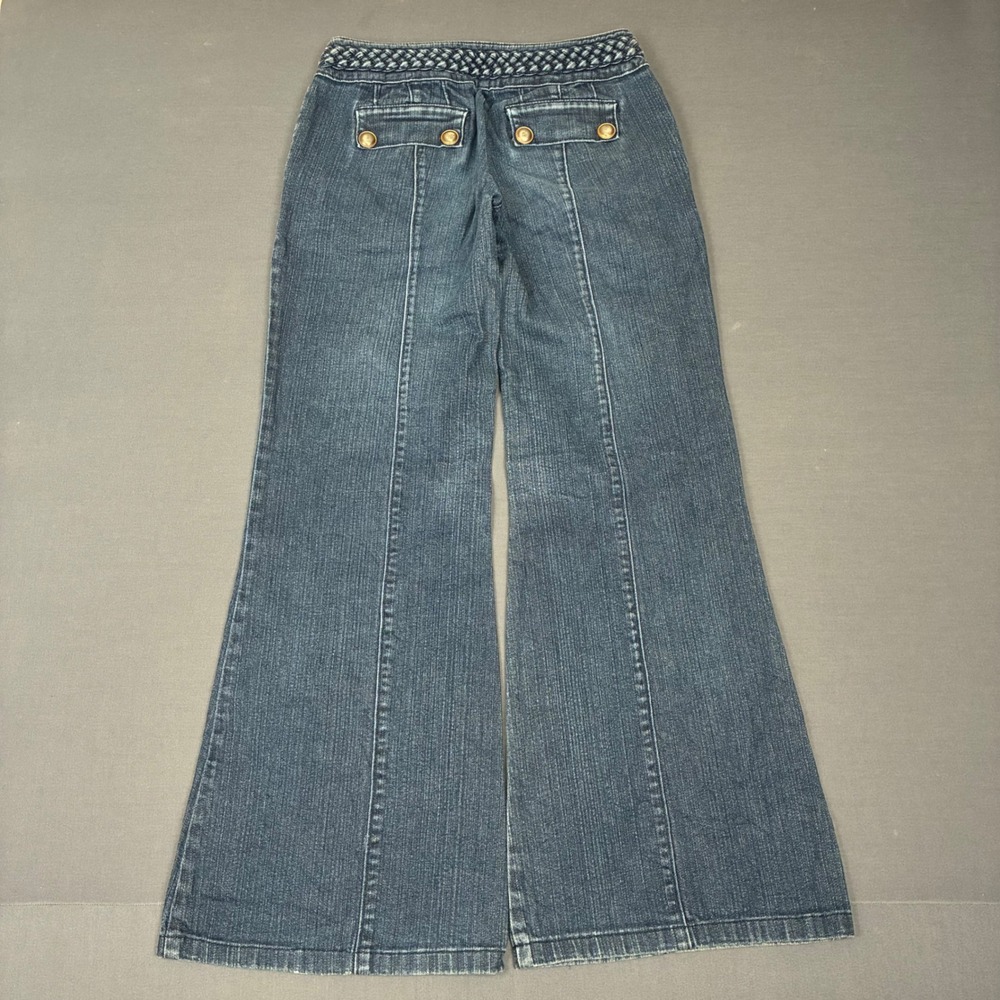 Y2K Arden B Sailor Style Button Low Rise Flare Jeans Women's Size 0 (26x29) - Picture 3 of 8